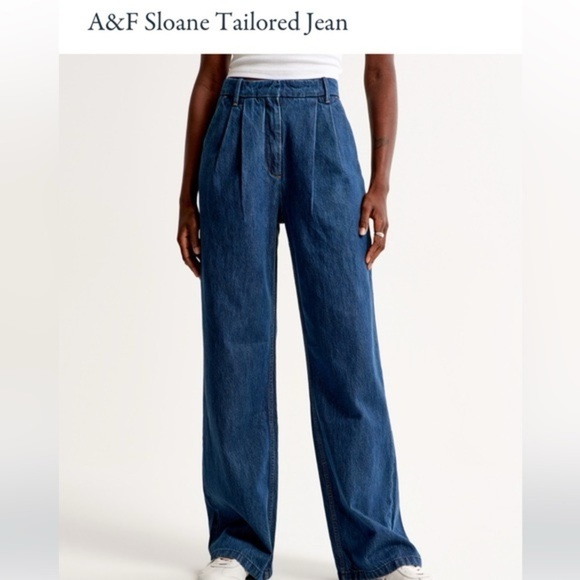 Abercrombie & Fitch Denim - EUC Abercrombie & Fitch Sloane Tailored Jean Trousers Wide Leg size 30/10